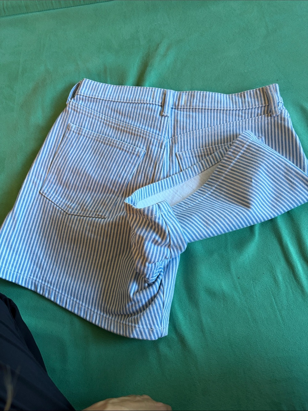 Abercrombie and fitch the dad short high rise blue white stripe size 8 curvelove - Picture 5 of 5